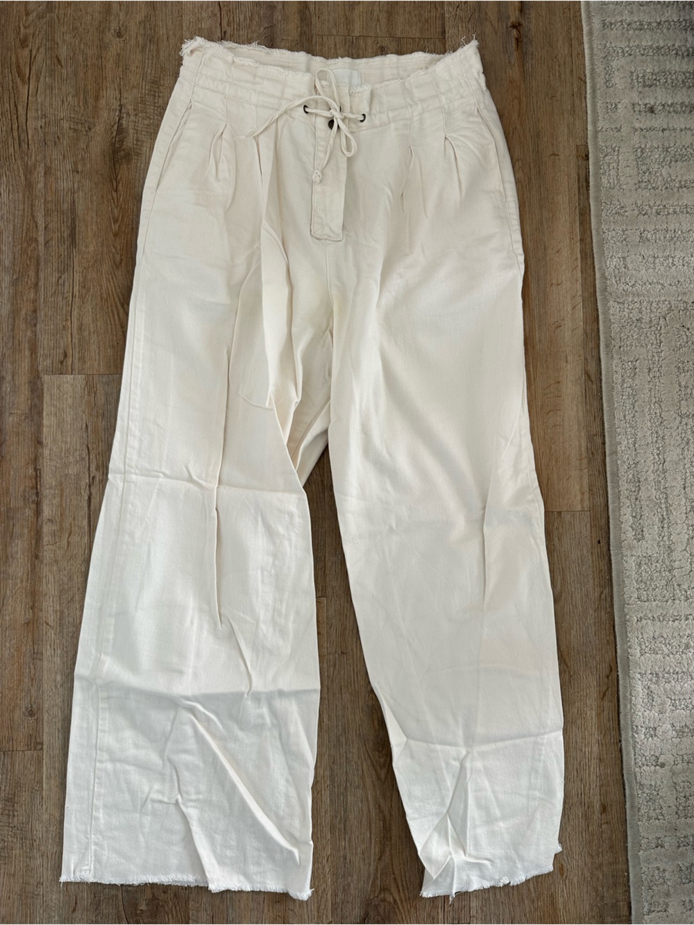 Every Wide Leg Paperbag Waist Jeans in Cream
